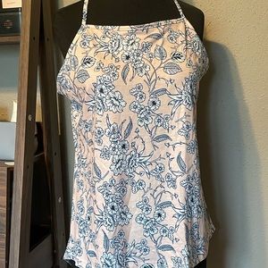 Pink and Navy crew neck tank